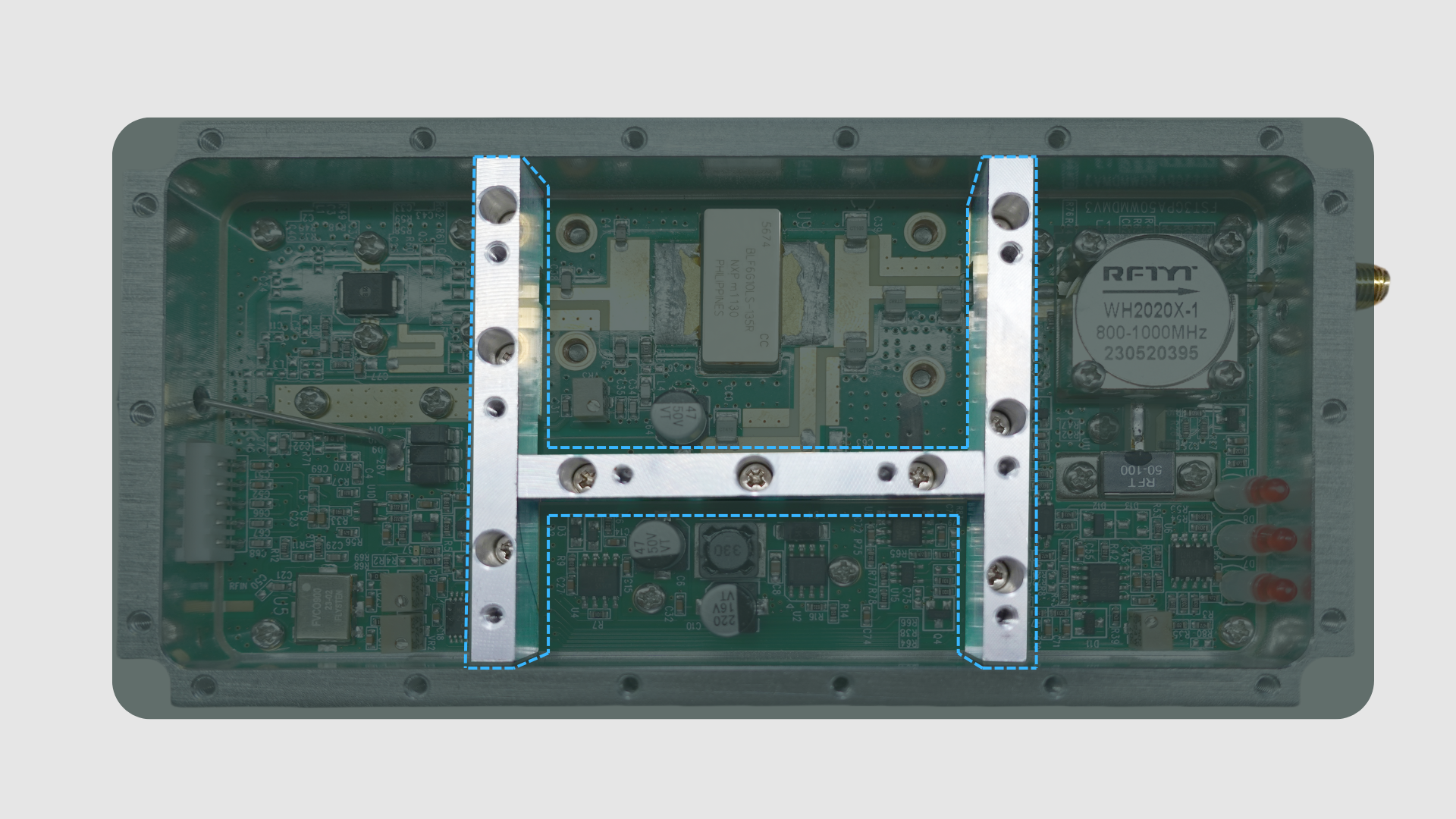 The-EMI-Shielding-Bar-Inside-Of-Signal-Jammer-Module The-EMI-Shielding-Bar-Inside-Of-Signal-Jammer-Module